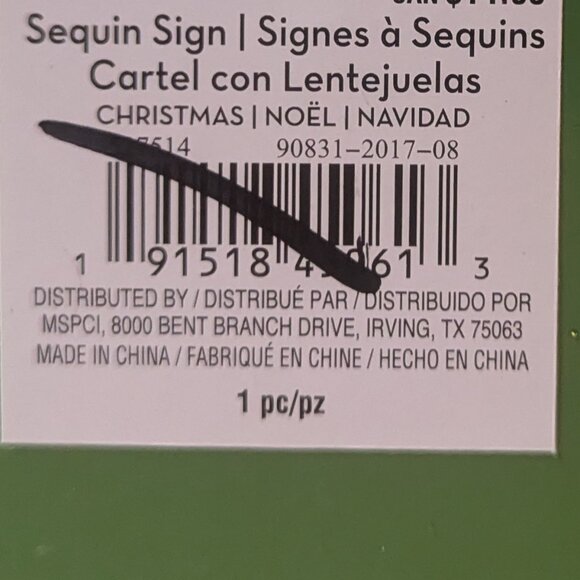 NWT Green Sequin Glitter 'Noel' Christmas Holiday Sign Decoration Home Michael's - Picture 7 of 7